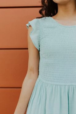 Blu Pepper THE ELIZA TIERED DRESS IN LIGHT MINT DRESSES