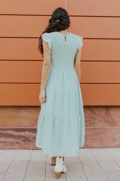 Blu Pepper THE ELIZA TIERED DRESS IN LIGHT MINT DRESSES