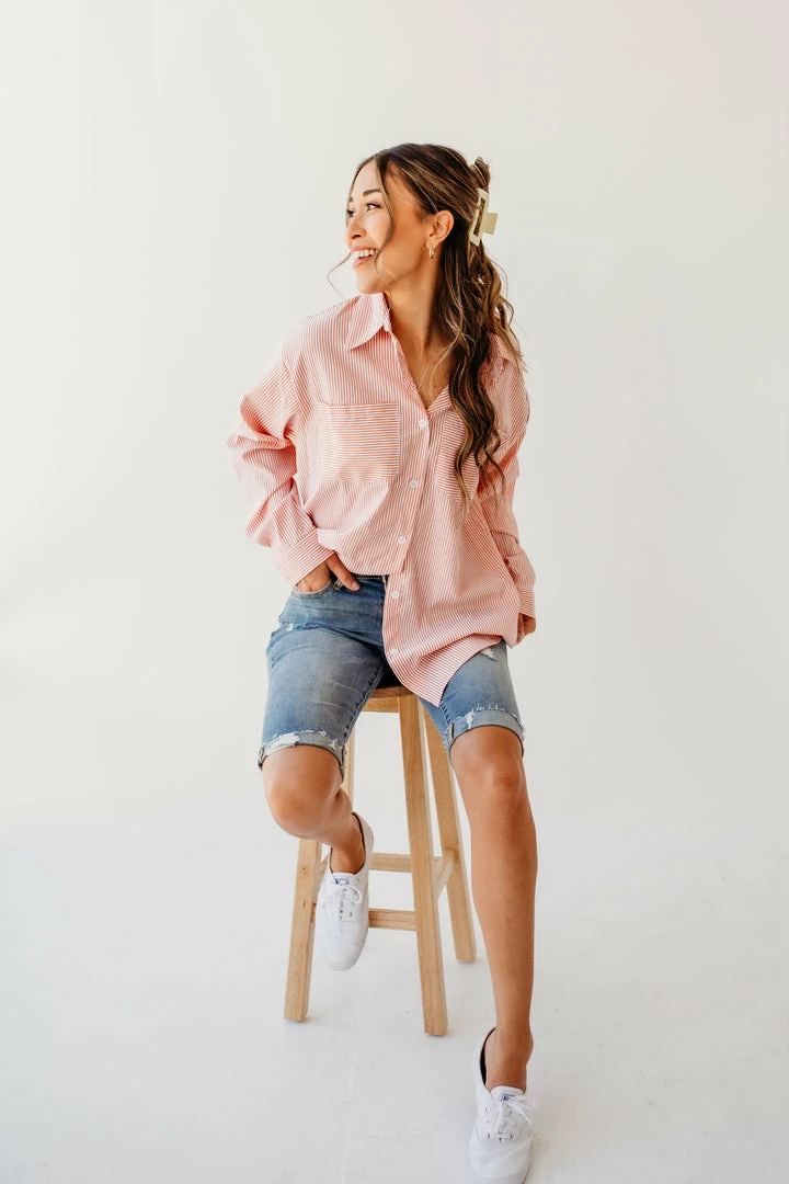 UpMost NEW ARRIVALS THE MONTAUK BUTTON UP SHIRT IN PEACH 1 UpMost NEW ARRIVALS THE MONTAUK BUTTON UP SHIRT IN PEACH