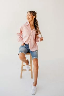 UpMost NEW ARRIVALS THE MONTAUK BUTTON UP SHIRT IN PEACH 7 UpMost NEW ARRIVALS THE MONTAUK BUTTON UP SHIRT IN PEACH
