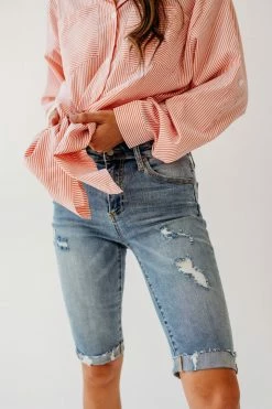 Insane Gene THE MADELINE MID RISE BERMUDA SHORTS IN MEDIUM DENIM *RESTOCKED* NEW ARRIVALS