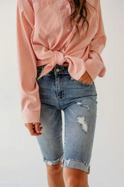 Insane Gene THE MADELINE MID RISE BERMUDA SHORTS IN MEDIUM DENIM *RESTOCKED* NEW ARRIVALS