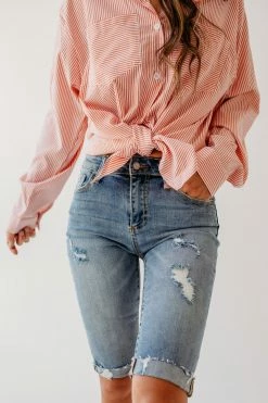 Insane Gene THE MADELINE MID RISE BERMUDA SHORTS IN MEDIUM DENIM *RESTOCKED* NEW ARRIVALS