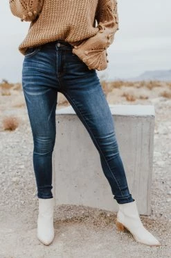 Denim Lounge BOTTOMS THE ROSE BASIC SKINNY JEAN IN DARK DENIM
