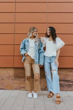 Skies Are Blue TOPS THE CAUGHT MY EYE PEPLUM TOP IN WHITE