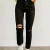 Vervet By Flying Monkey THE VERVET HIGH RISE STRAIGHT LEG JEANS IN BLACK NEW ARRIVALS