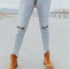 Denim Lounge THE MELINDA MID RISE SLIM JEANS IN LIGHT WASH