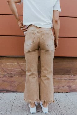 Vervet By Flying Monkey BOTTOMS THE 90'S FLARE JEANS IN DISTRESSED COPPER BY FLYING MONKEY