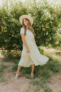 CollectiveRack THE SAMANTHA TIERED MAXI DRESS IN LIGHT SAGE