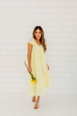 & Merci THE LIZA MAXI DRESS IN LEMON DROP NEW ARRIVALS