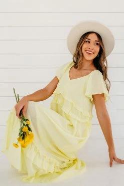 & Merci THE LIZA MAXI DRESS IN LEMON DROP NEW ARRIVALS