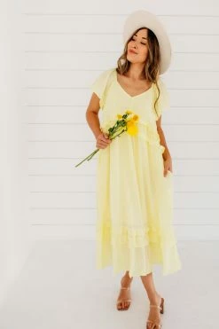 & Merci THE LIZA MAXI DRESS IN LEMON DROP NEW ARRIVALS