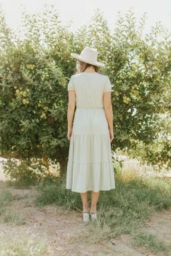 CollectiveRack THE SAMANTHA TIERED MAXI DRESS IN LIGHT SAGE