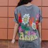 Sweet Claire THE LOVE IS THE ANSWER DAISY TEE IN CHARCOAL