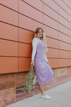 Hyfve THE PENELOPE KNIT DRESS IN PURPLE DRESSES