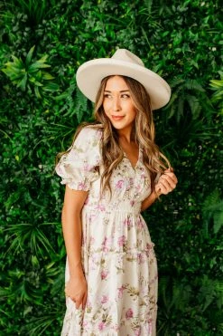 Blu Pepper NEW ARRIVALS THE DAPHNIE MIDI DRESS IN PINK FLORAL