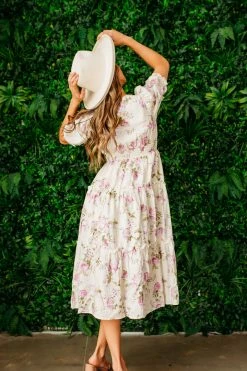 Blu Pepper NEW ARRIVALS THE DAPHNIE MIDI DRESS IN PINK FLORAL