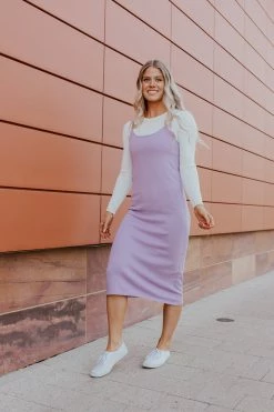 Hyfve THE PENELOPE KNIT DRESS IN PURPLE DRESSES