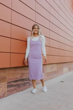 Hyfve THE PENELOPE KNIT DRESS IN PURPLE DRESSES