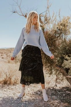 If She Loves THE TENLY TIERED SKIRT IN BLACK ANIMAL PRINT