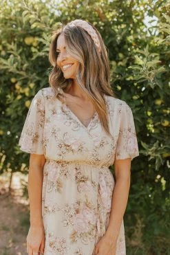 CY FASHION NEW ARRIVALS THE CATERINA RUFFLE MAXI DRESS IN CREAM