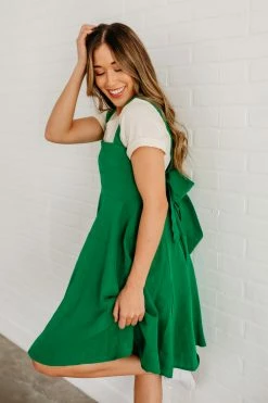 Davi&Dani THE GWENEVERE OVERALL DRESS IN GREEN NEW ARRIVALS