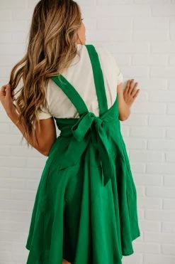 Davi&Dani THE GWENEVERE OVERALL DRESS IN GREEN NEW ARRIVALS