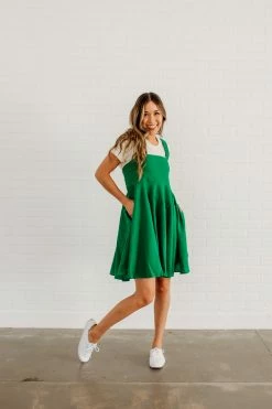 Davi&Dani THE GWENEVERE OVERALL DRESS IN GREEN NEW ARRIVALS