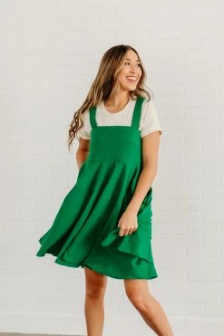 Davi&Dani THE GWENEVERE OVERALL DRESS IN GREEN NEW ARRIVALS