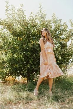 Blu Pepper NEW ARRIVALS THE BONNIE SWISS DOT DRESS IN BLUSH