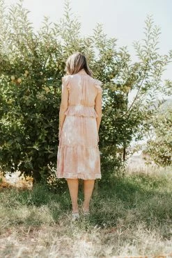 Blu Pepper NEW ARRIVALS THE BONNIE SWISS DOT DRESS IN BLUSH