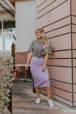 Hyfve THE PENELOPE KNIT DRESS IN PURPLE DRESSES