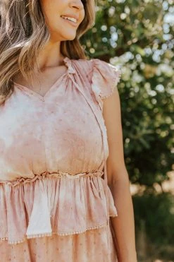 Blu Pepper NEW ARRIVALS THE BONNIE SWISS DOT DRESS IN BLUSH