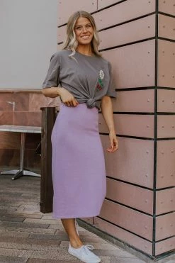 Hyfve THE PENELOPE KNIT DRESS IN PURPLE DRESSES
