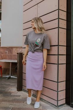 Hyfve THE PENELOPE KNIT DRESS IN PURPLE DRESSES