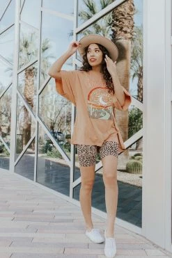 ANWND THE SPOTTED RIBBED BIKER SHORTS IN LEOPARD BOTTOMS