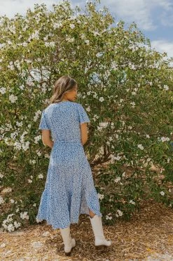 Supreme Fashion THE ISABELLA WRAP DRESS IN BLUE FLORAL DRESSES