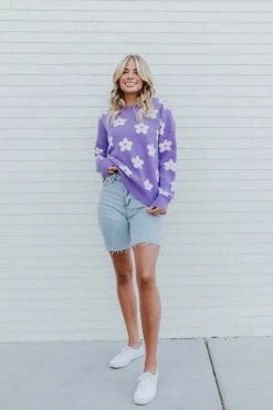 Mimosa THE RETRO DAISY SWEATER IN PURPLE
