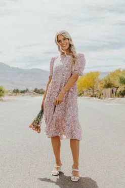 In The Beginning THE PRIMROSE MIDI DRESS IN PINK FLORAL