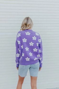Mimosa THE RETRO DAISY SWEATER IN PURPLE