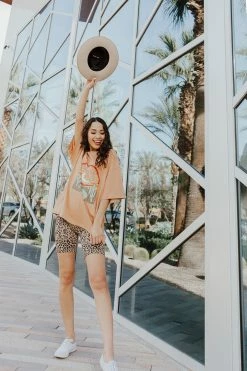 ANWND THE SPOTTED RIBBED BIKER SHORTS IN LEOPARD BOTTOMS