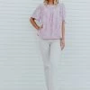 Tracies NEW ARRIVALS THE LANAYA TEXTURED BABYDOLL TOP IN LAVENDER