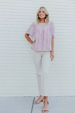 Tracies NEW ARRIVALS THE LANAYA TEXTURED BABYDOLL TOP IN LAVENDER