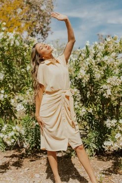 UpMost THE ANNA BUTTON DOWN DRESS IN BANANA