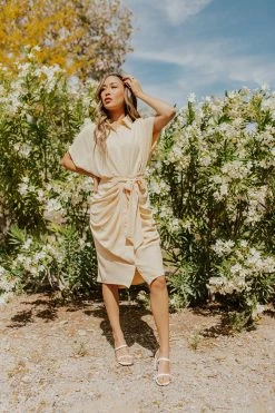 UpMost THE ANNA BUTTON DOWN DRESS IN BANANA