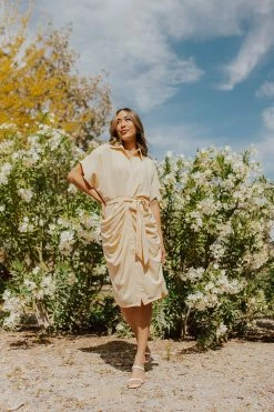 UpMost THE ANNA BUTTON DOWN DRESS IN BANANA