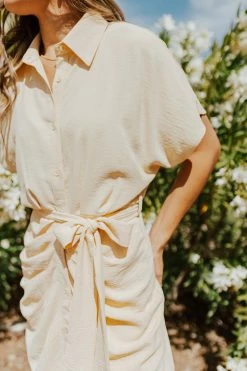 UpMost THE ANNA BUTTON DOWN DRESS IN BANANA