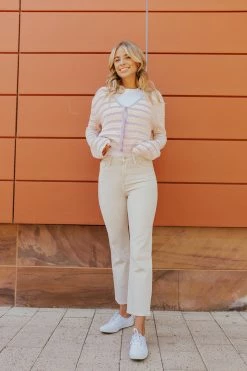 Ces Femme NEW ARRIVALS THE LAUREN KNITTED CARDIGAN IN LAVENDER