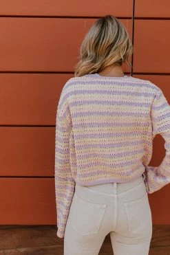 Ces Femme NEW ARRIVALS THE LAUREN KNITTED CARDIGAN IN LAVENDER