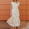 Rokoko THE IANNA FLORAL MIDI DRESS IN IVORY NEW ARRIVALS